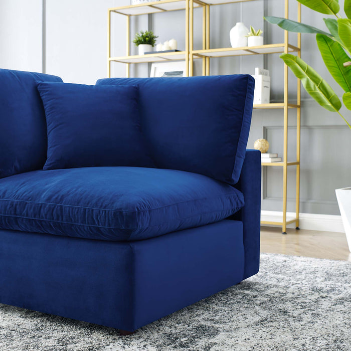 Commix Down Filled Overstuffed Performance Velvet Corner Chair