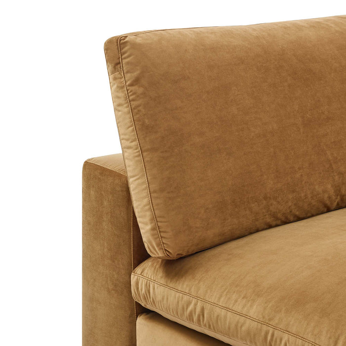 Commix Down Filled Overstuffed Performance Velvet Armless Chair