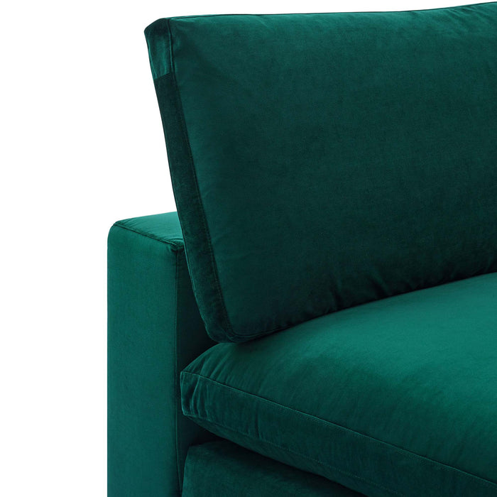 Commix Down Filled Overstuffed Performance Velvet Armless Chair