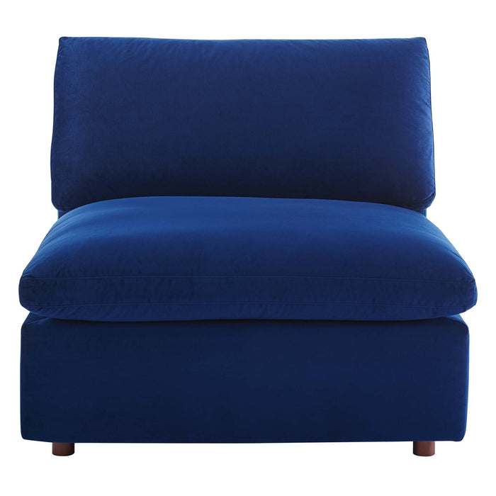 Commix Down Filled Overstuffed Performance Velvet Armless Chair