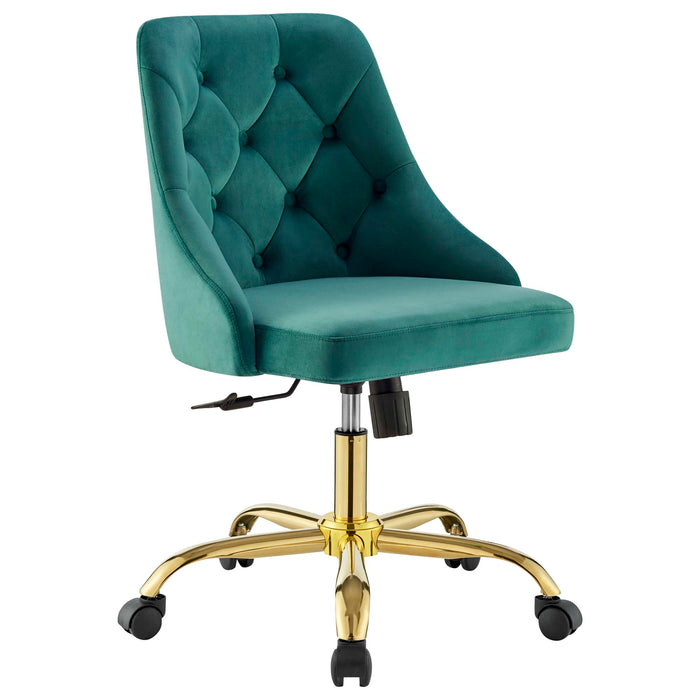 Distinct Tufted Swivel Performance Velvet Office Chair