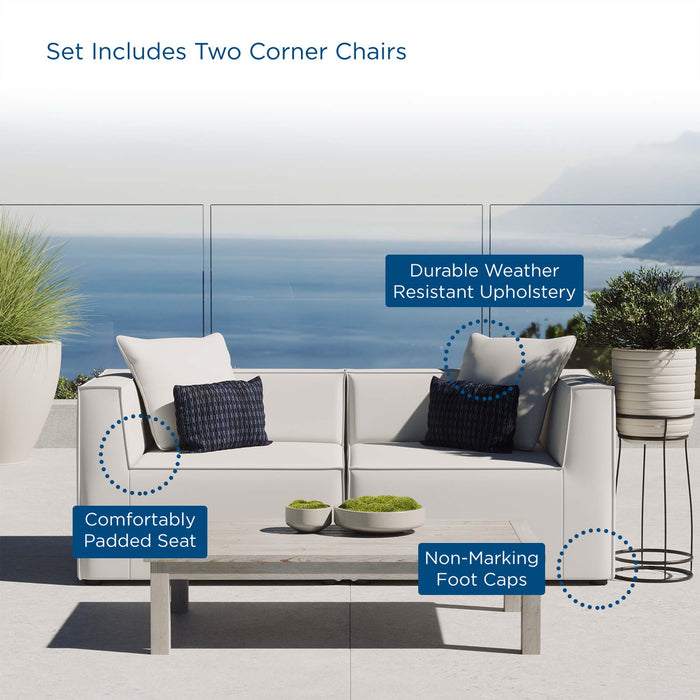 Saybrook Outdoor Patio Upholstered 2-Piece Sectional Sofa Loveseat