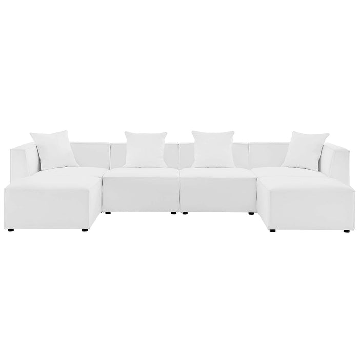 Saybrook Outdoor Patio Upholstered 6-Piece Sectional Sofa