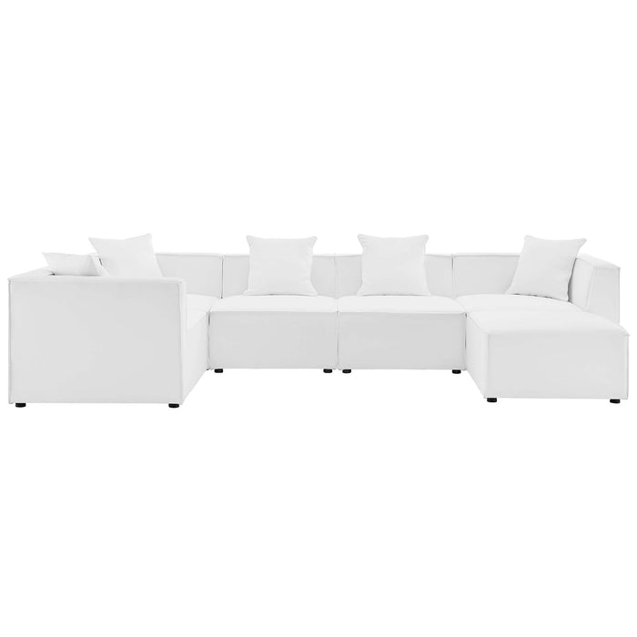 Saybrook Outdoor Patio Upholstered 6-Piece Sectional Sofa