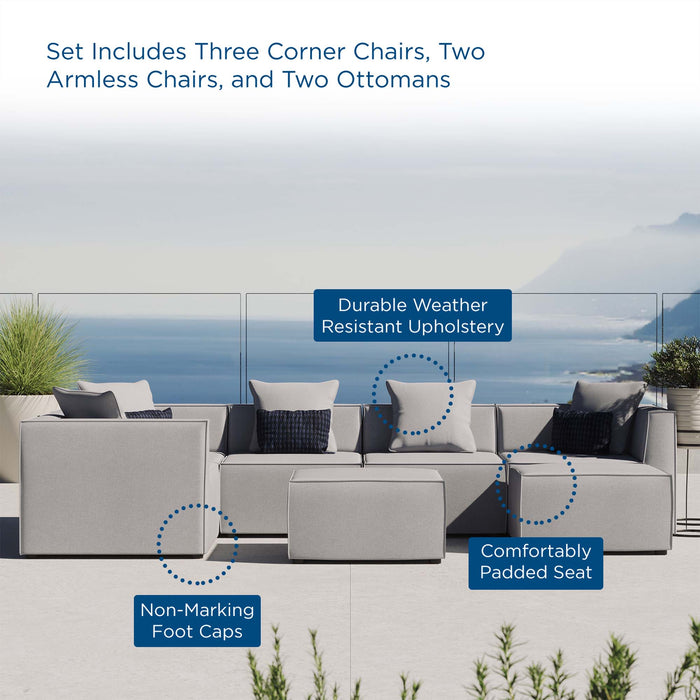 Saybrook Outdoor Patio Upholstered 7-Piece Sectional Sofa