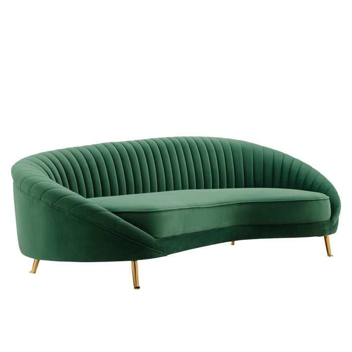 Camber Channel Tufted Performance Velvet Sofa