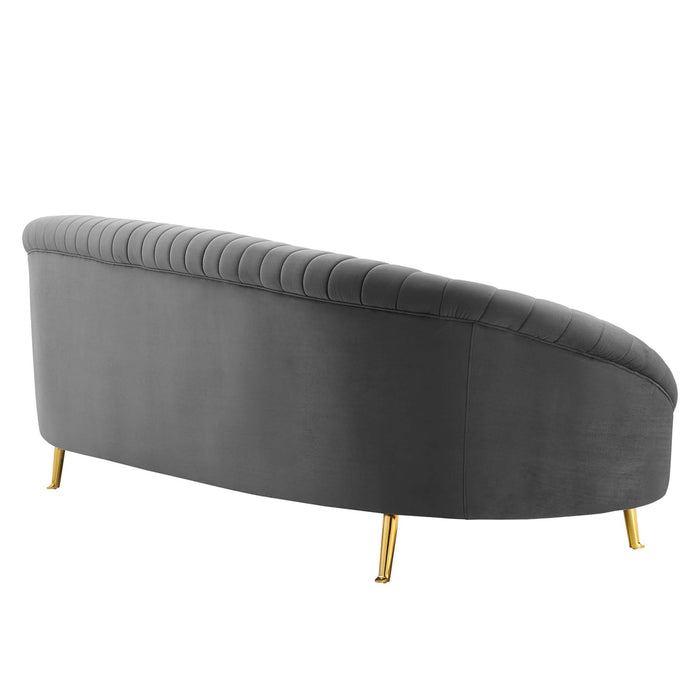 Camber Channel Tufted Performance Velvet Sofa