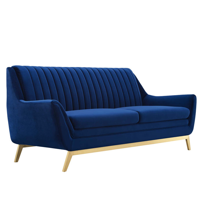 Winsome Channel Tufted Performance Velvet Sofa