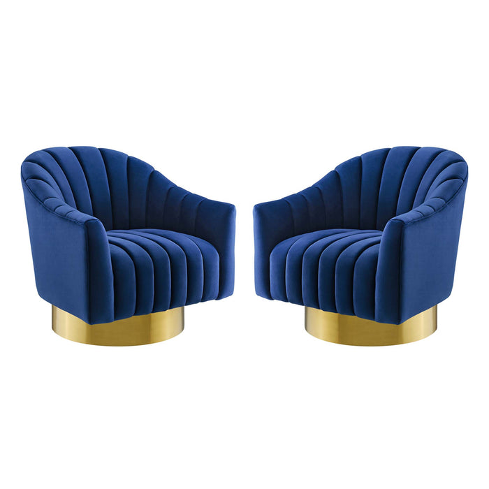 Buoyant Swivel Chair Performance Velvet Set of 2