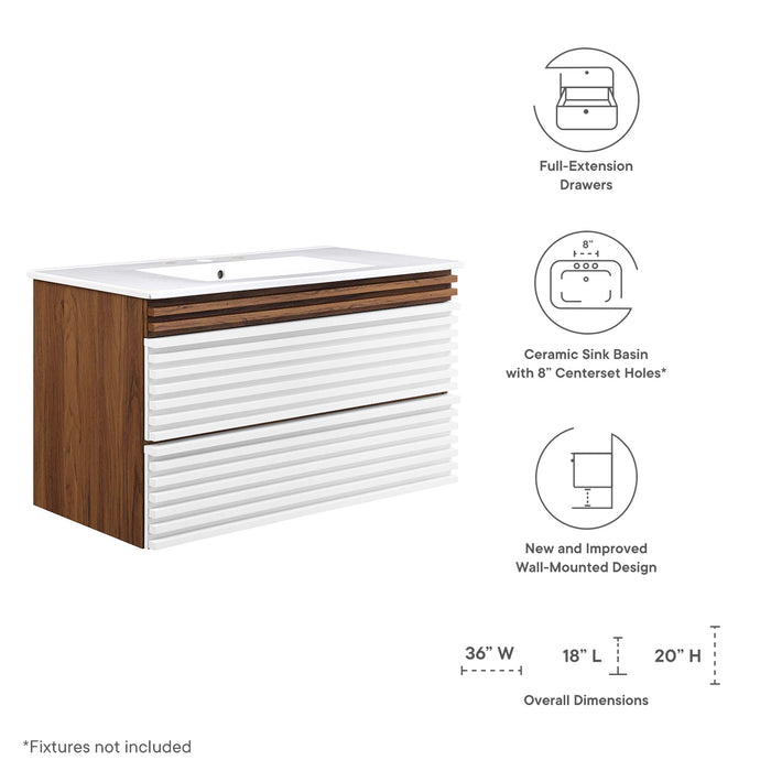 Render 36" Wall-Mount Bathroom Vanity