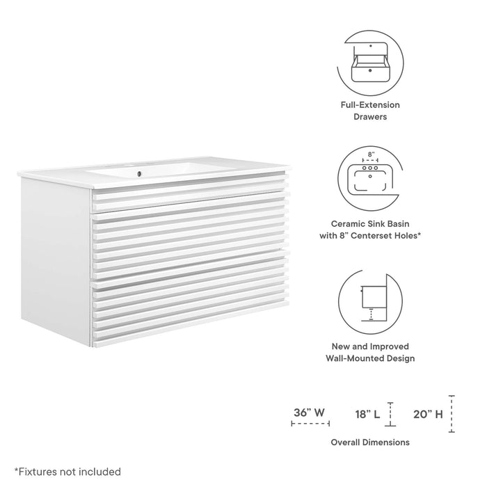 Render 36" Wall-Mount Bathroom Vanity