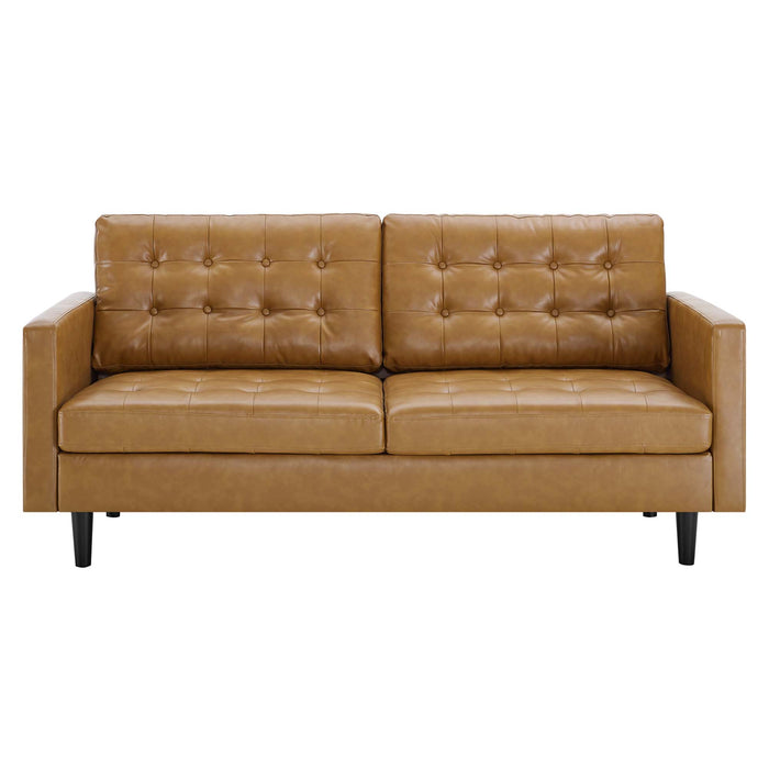 Exalt Tufted Vegan Leather Sofa