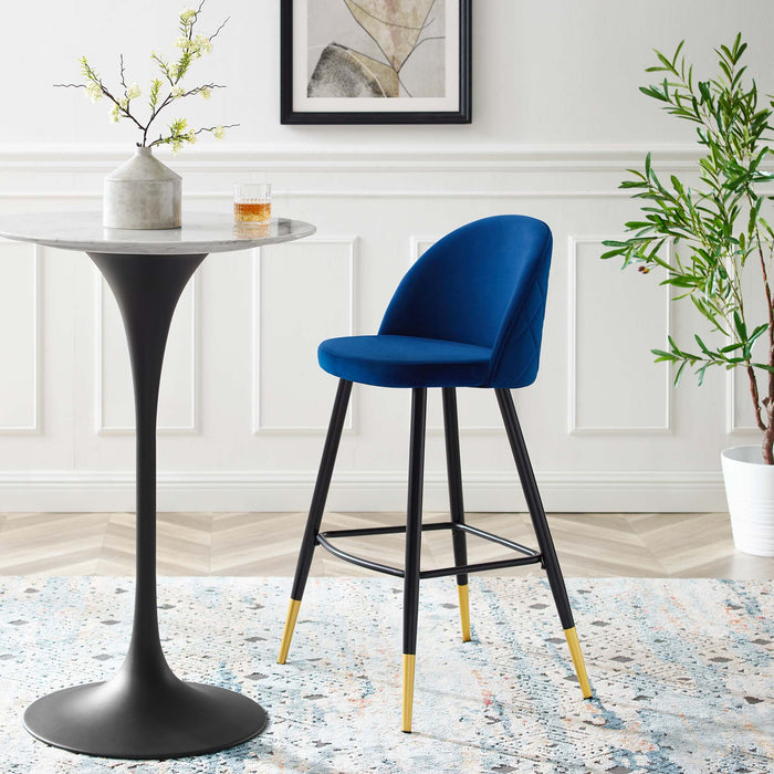 Cordial Performance Velvet Bar Stools - Set of 2