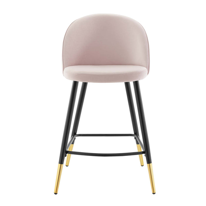 Cordial Performance Velvet Counter Stools - Set of 2