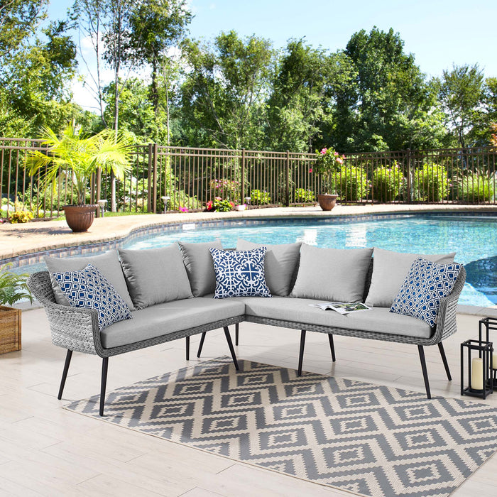 Endeavor Outdoor Patio Wicker Rattan Sectional Sofa