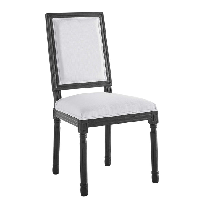 Court French Vintage Upholstered Fabric Dining Side Chair