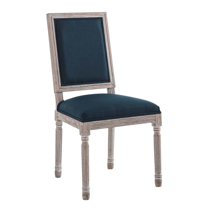 Court French Vintage Upholstered Fabric Dining Side Chair