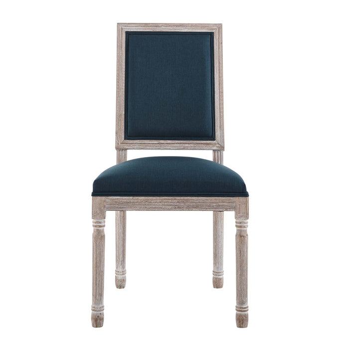 Court French Vintage Upholstered Fabric Dining Side Chair