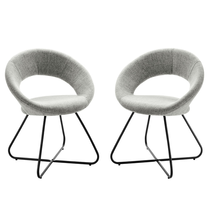 Nouvelle Upholstered Fabric Dining Chair Set of 2