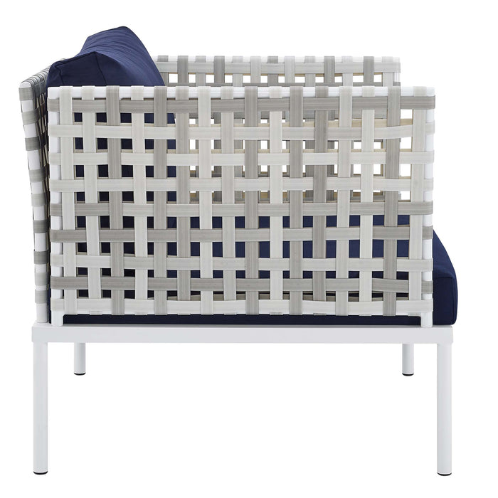 Harmony 3-Piece  Sunbrella® Basket Weave Outdoor Patio Aluminum Seating Set