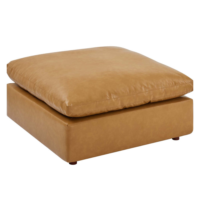 Commix Down Filled Overstuffed Vegan Leather Ottoman