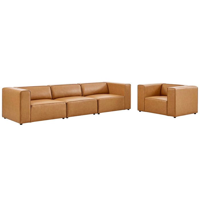 Mingle Vegan Leather Sofa and Armchair Set