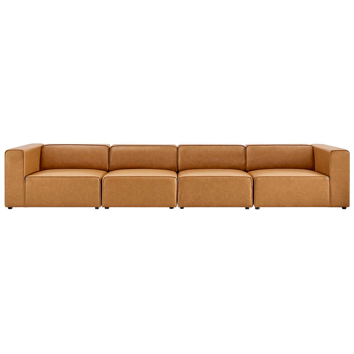 Mingle Vegan Leather 4-Piece Sectional Sofa