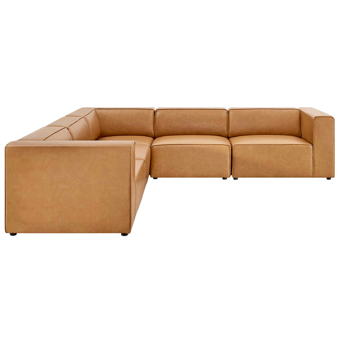 Mingle Vegan Leather 5-Piece Sectional Sofa