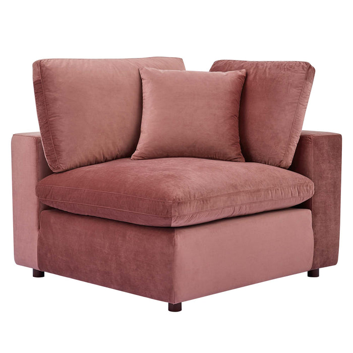 Commix Down Filled Overstuffed Performance Velvet Loveseat