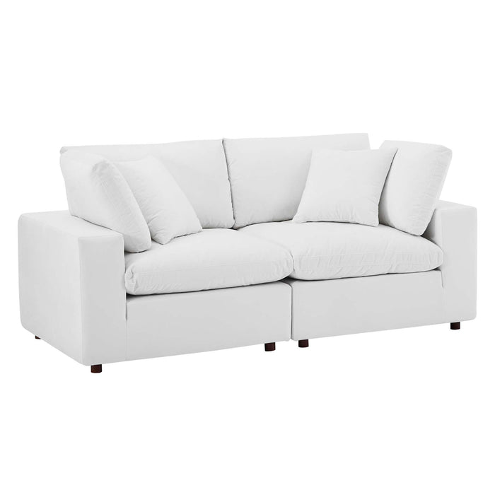 Commix Down Filled Overstuffed Performance Velvet Loveseat