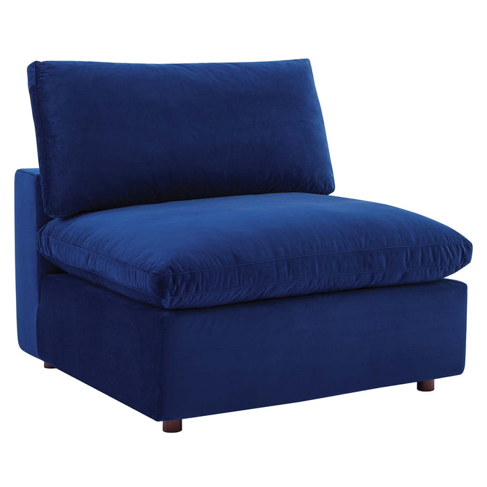 Commix Down Filled Overstuffed Performance Velvet 3-Seater Sofa