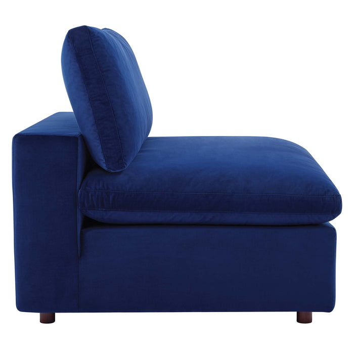 Commix Down Filled Overstuffed Performance Velvet 3-Seater Sofa