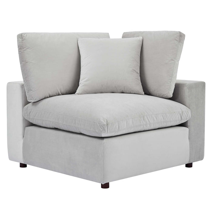 Commix Down Filled Overstuffed Performance Velvet 4-Seater Sofa