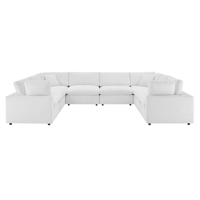 Commix Down Filled Overstuffed Performance Velvet 8-Piece Sectional Sofa