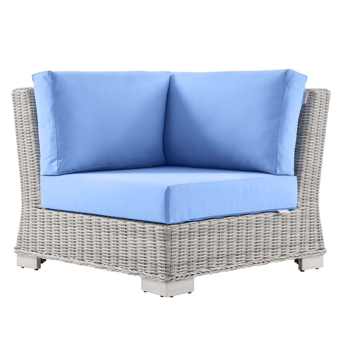 Conway Outdoor Patio Wicker Rattan Corner Chair