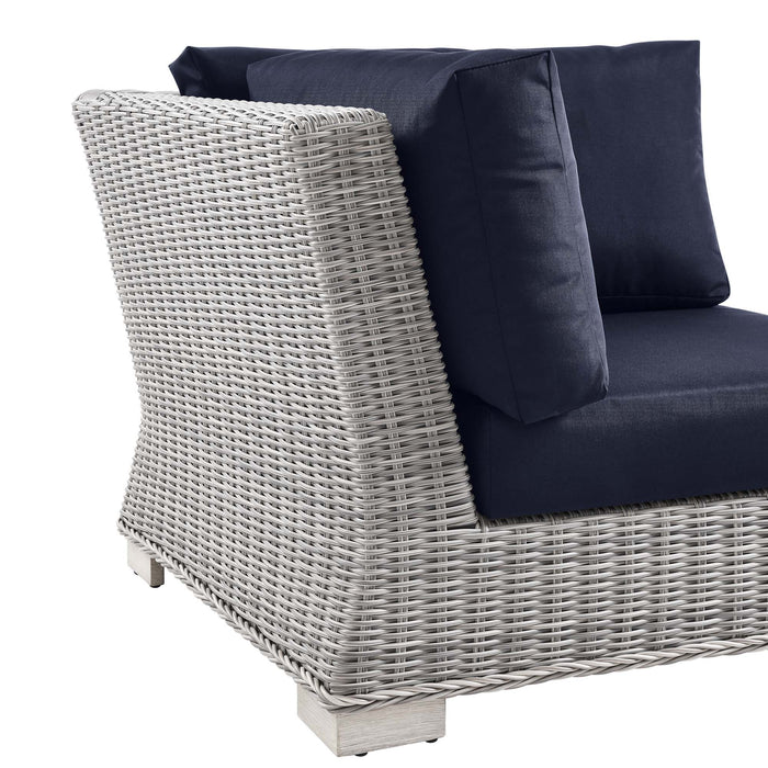 Conway Outdoor Patio Wicker Rattan Corner Chair