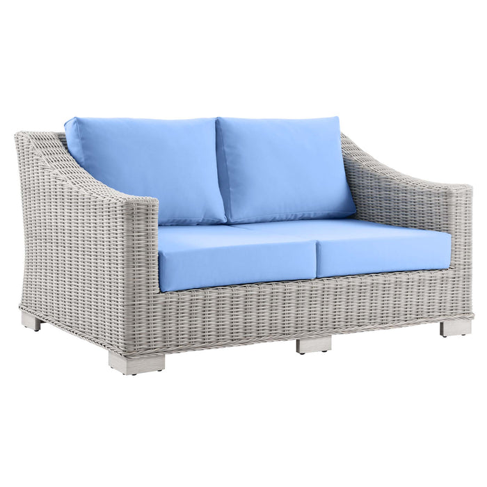 Conway Outdoor Patio Wicker Rattan Loveseat