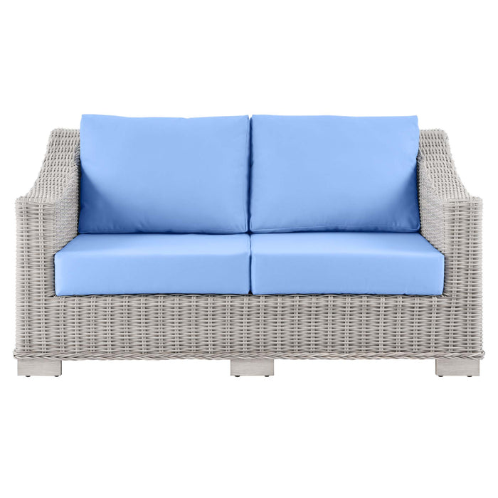 Conway Outdoor Patio Wicker Rattan Loveseat