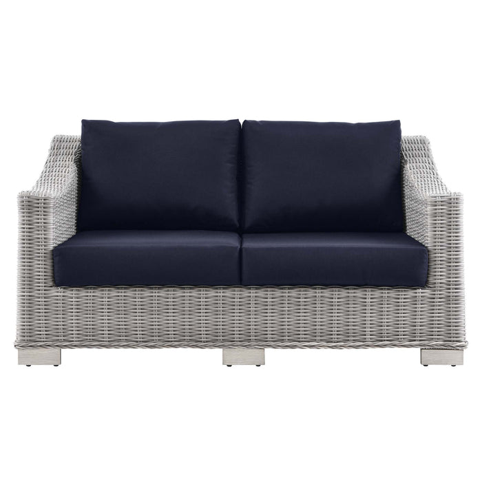 Conway Outdoor Patio Wicker Rattan Loveseat