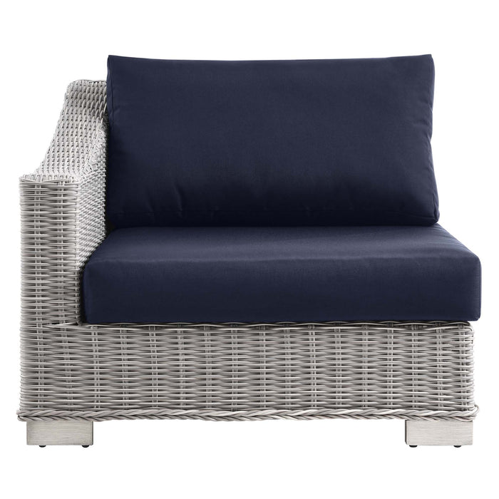 Conway Outdoor Patio Wicker Rattan Left-Arm Chair