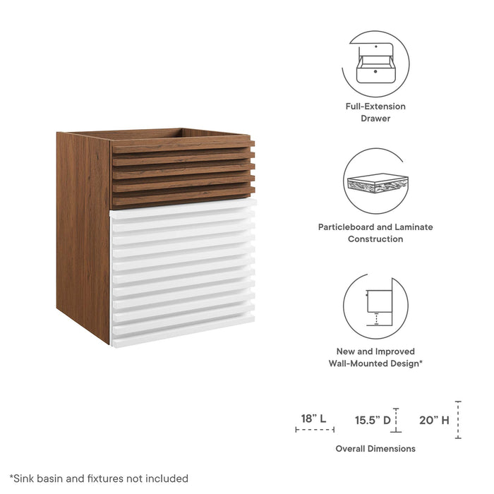 Render 18" Wall-Mount Bathroom Vanity Cabinet (Sink Basin Not Included)