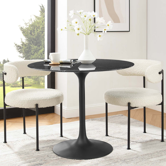 Lippa 36" Round Artificial Marble Dining Table