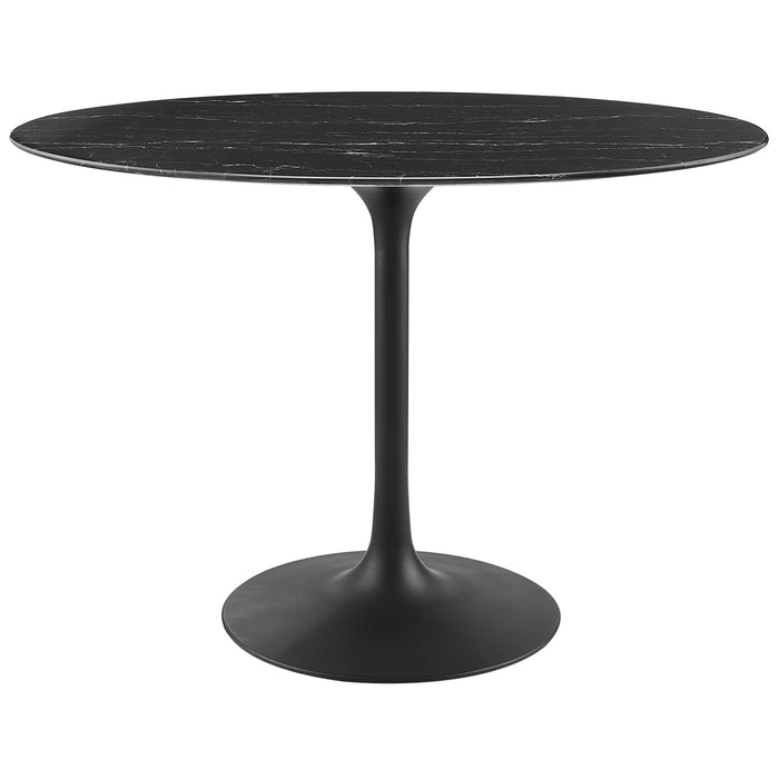 Lippa 42" Oval Artificial Marble Dining Table