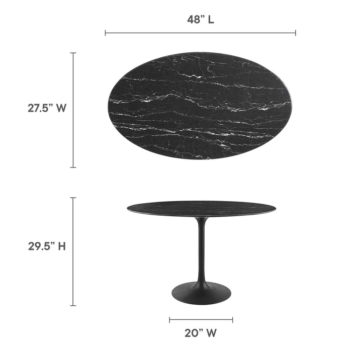 Lippa 48" Round Artificial Marble Dining Table