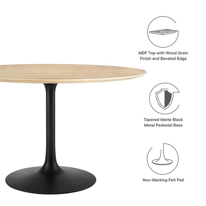 Lippa 48" Round Wood Grain Dining Table