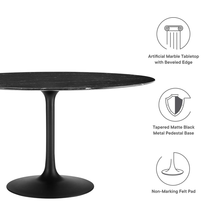 Lippa 54" Round Artificial Marble Dining Table