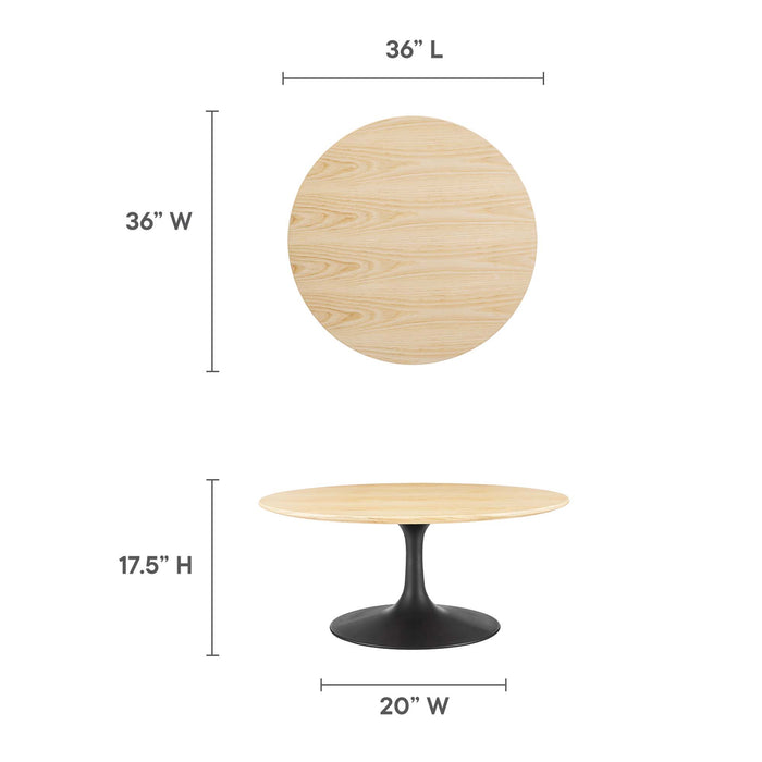 Lippa 36" Round Wood Grain Coffee Table