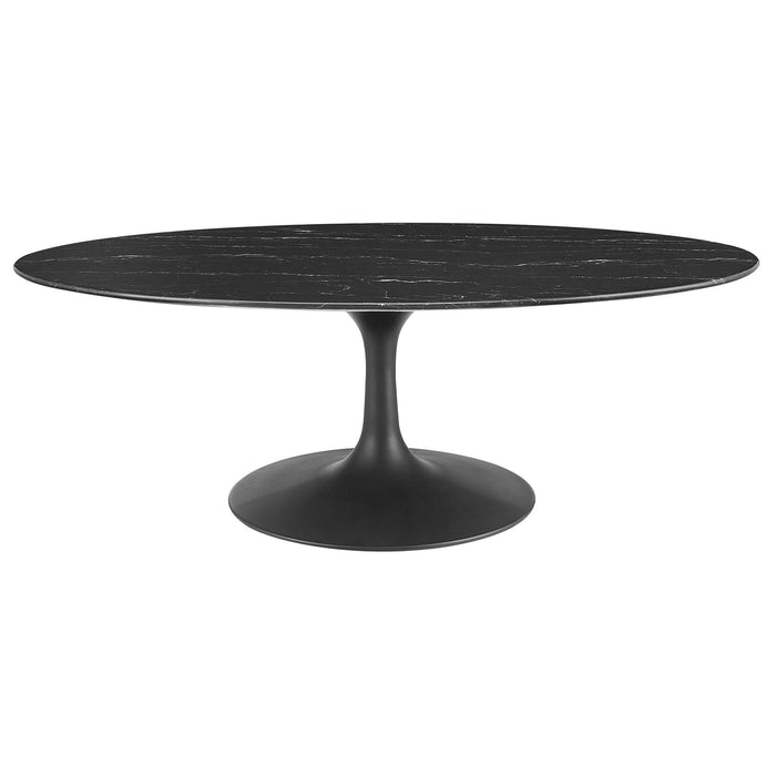 Lippa 48" Oval Artificial Marble Coffee Table