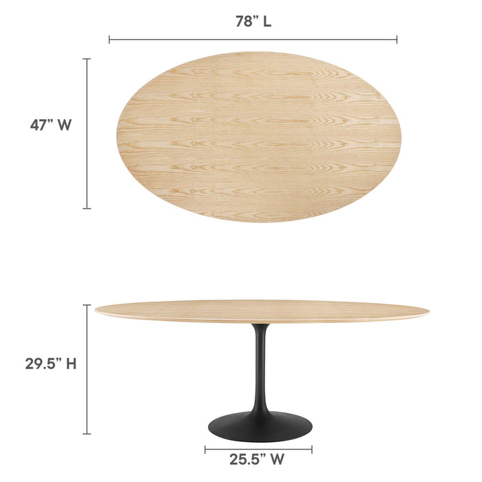 Lippa 78" Oval Wood Grain Dining Table