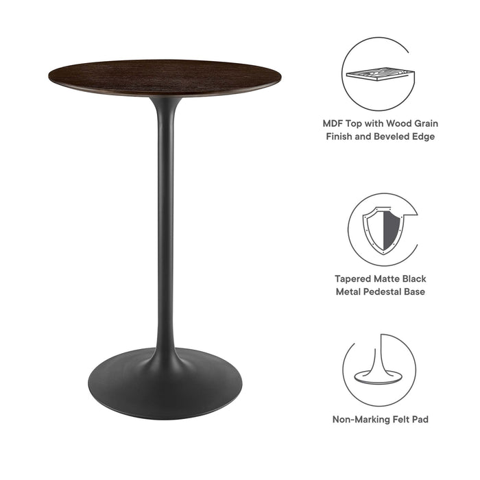 Lippa 28" Round Wood Grain Bar Table